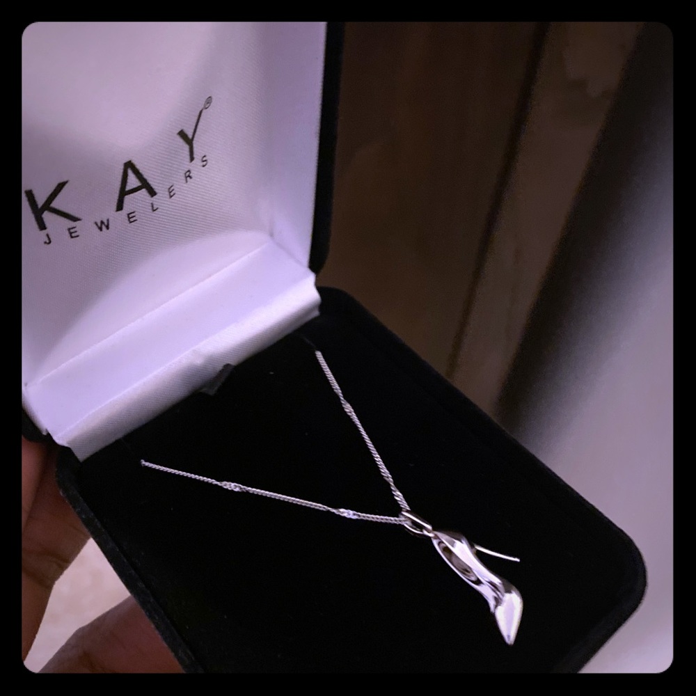 Sterling Silver Cinderella Shoe Necklace!